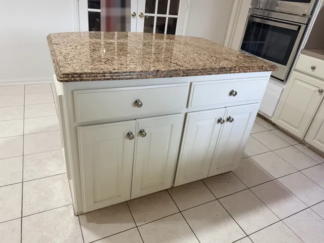 Before: the old island with a granite top