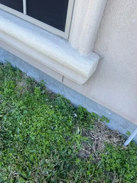 The same wall repaired with the texture matched