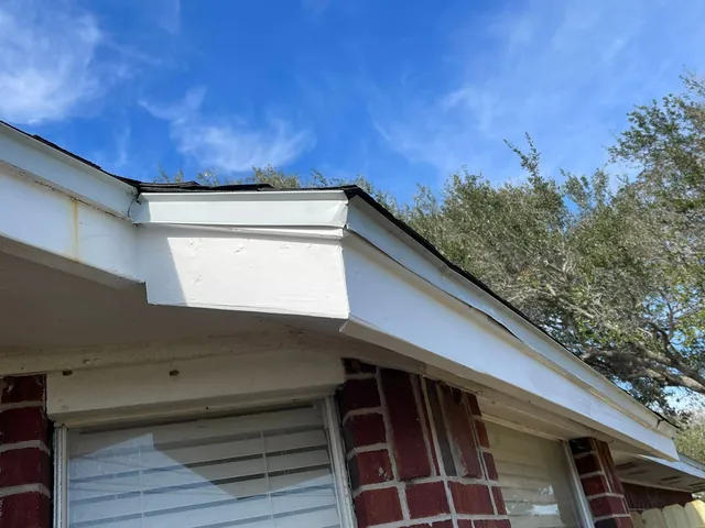 New fascia along the eave