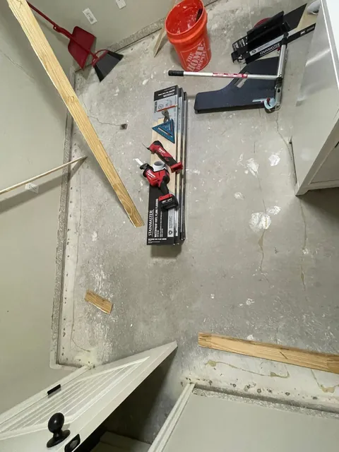 Old flooring pulled up