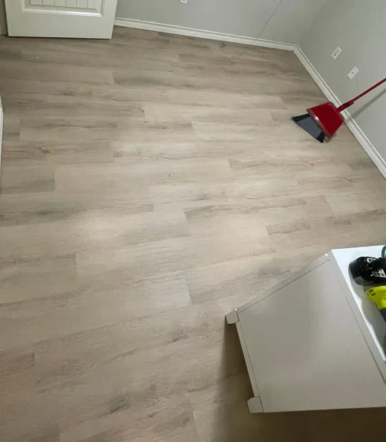 The same room with new vinyl plank