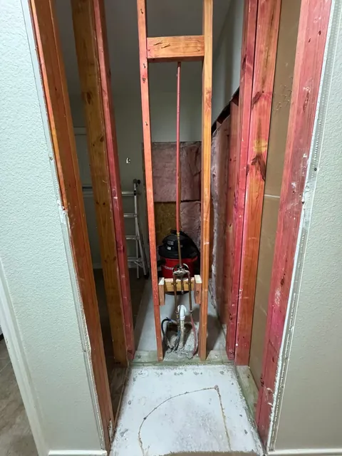 Shower framing opened up